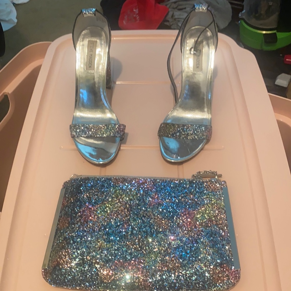 Steve Madden Glitter Heels & Purse